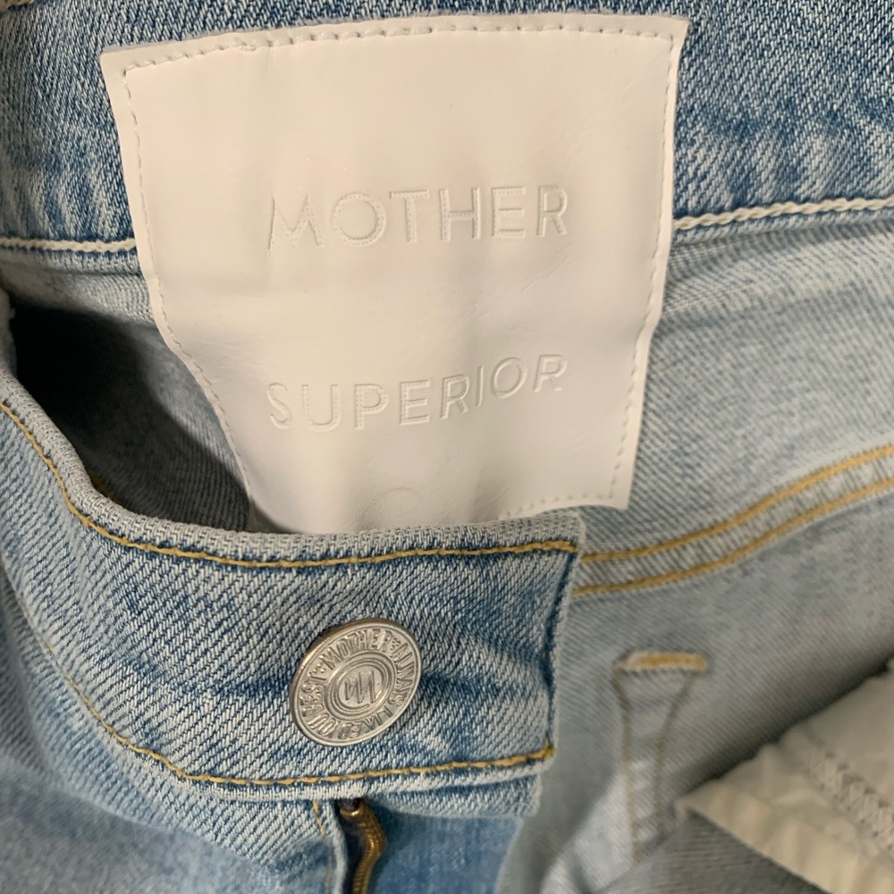 MOTHER Womens The Insider Crop Step Fray Thanks Again Racer Stripe Jeans Sz 31 - Picture 5 of 8